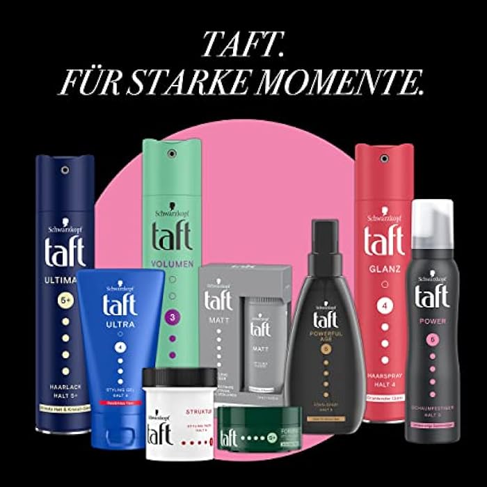 Taft Mousse Power Cashmere-like Suppleness, Grade 5 (150 ml), Hair Mousse with Taffeta Power Formula, Hair Styling with Smoothness and Volume - Image 4